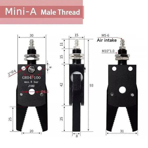 Mini A Gripper Series Pneumatic Manipulator Fixture Magnetic Induction Clamp Antiskid Cover Grip Injection Molding Accessories
