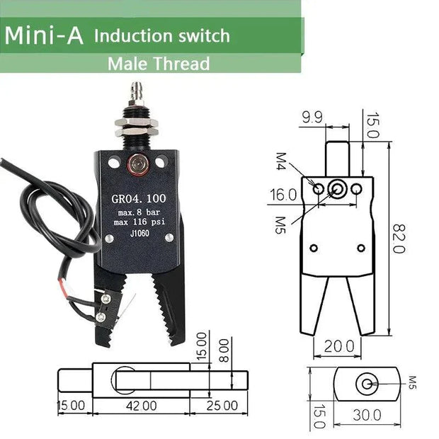 Mini A Gripper Series Pneumatic Manipulator Fixture Magnetic Induction Clamp Antiskid Cover Grip Injection Molding Accessories