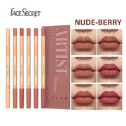 6pcs Velvet Matte Lip Liner Set