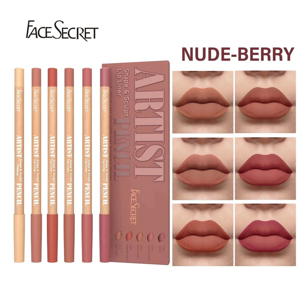 6pcs Velvet Matte Lip Liner Set