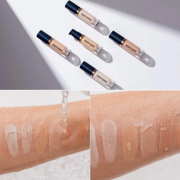 BEAUTY GLAZED 6 Color Liquid Foundation,Full Coverage, Long-Lasting, Waterproof, Natural Effect,Hydrating