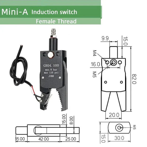 Mini A Gripper Series Pneumatic Manipulator Fixture Magnetic Induction Clamp Antiskid Cover Grip Injection Molding Accessories