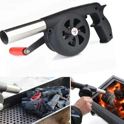Portable BBQ Blower | Hand Crank Air Blower | Outdoor Safety Gear